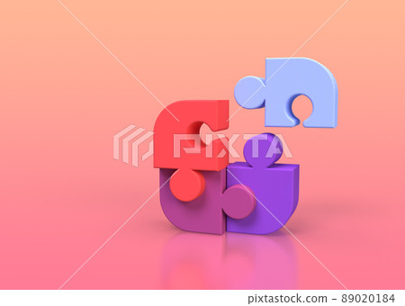 jigsaw puzzle symbol of teamwork and cooperation illustration for business idea concept background 89020184