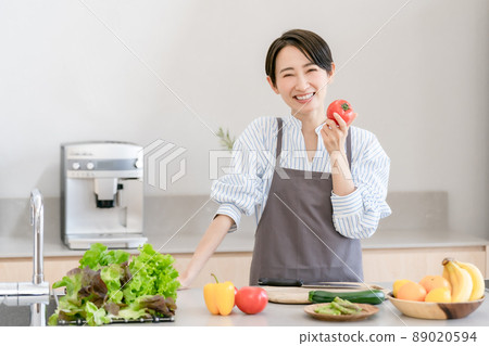 廚房菜盤女圍裙 89020594