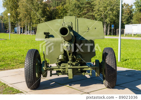 Russia. Leningrad region. September 10, 2021. M-30, 122 mm howitzer. near the museum. 89021036