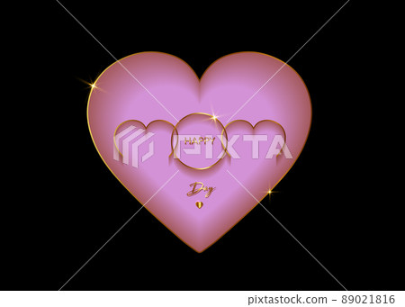 Happy Mothers day vector greeting card. Luxury Gold heart Mom icon on black background. Golden holiday poster with text. Concept for mother's day banner, flyer, party invitation, gift shop, templates Happy Mothers day vector greeting card. Luxury Gold heart Mom icon on black background. Golden holiday poster with text. Concept for mother's day banner, flyer, party invitation, gift shop, templates 89021816