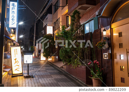 “東京”新宿區神樂坂後巷夜景 89022209