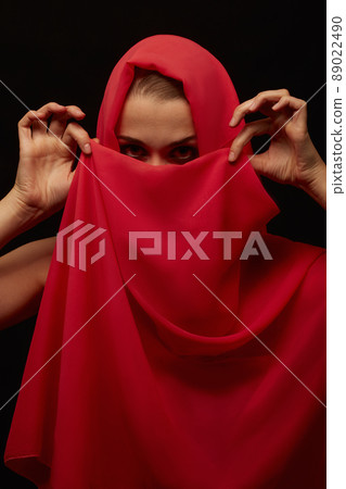 woman with headscarf woman with headscarf 89022490