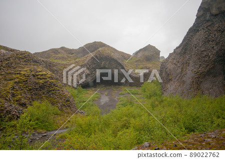 Jokulsargljufur National Park on a raining day, Iceland 89022762