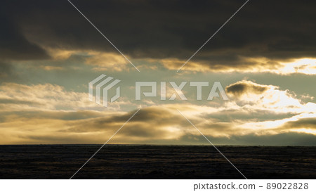Desolate landscape from Kverfjoll area, Iceland panorama 89022828