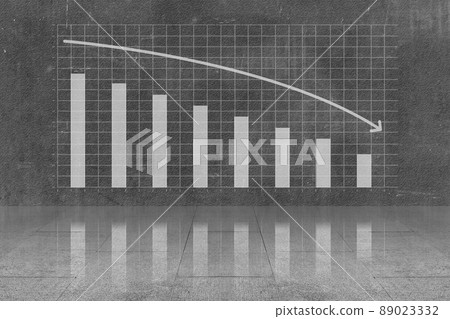 Decreased business finance graph Decreased business finance graph 89023332