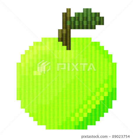 Green apple dot embroidery style illustration... - Stock Illustration ...