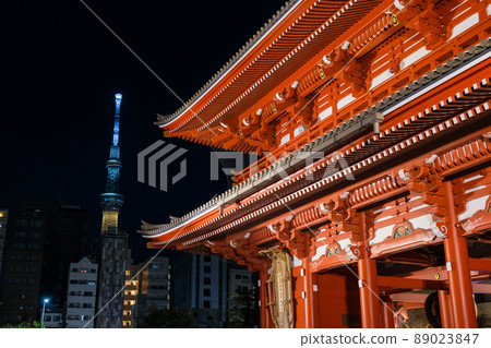 東京夜間淺草寺法藏門 89023847