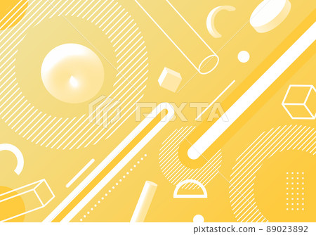 Abstract pattern 3D geometric elements yellow...-插圖素材 [89023892] - PIXTA圖庫