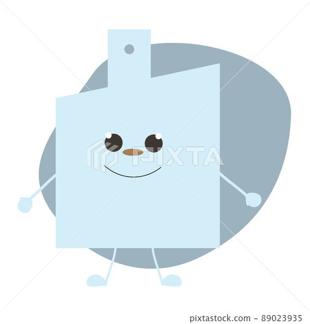 Perfume bottle in the form of a character with a muzzle. For sticker or decal. Flat illustration. 89023935