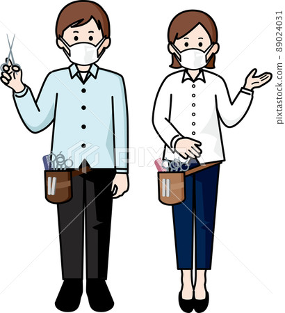 Cosmetologist wearing a mask Men and women Cosmetologist wearing a mask Men and women 89024031