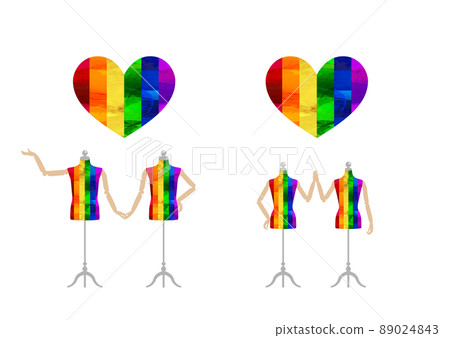 Rainbow colorful heart, torso illustration _LGBTQ + _ background material 89024843