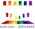 Rainbow colorful flag, torso illustration _LGBTQ + _ background material 89024844