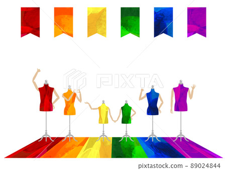 Rainbow colorful flag, torso illustration _LGBTQ + _ background material 89024844