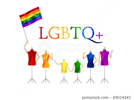 Rainbow colorful flag, torso illustration _LGBTQ + _ background material 89024845