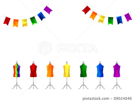 彩虹彩旗,兒童軀幹插畫_LGBTQ+_背景素材 彩虹彩旗,兒童軀幹插畫_LGBTQ+_背景素材 89024846