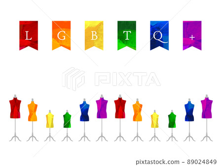 Rainbow colorful flag, illustration of apparel torso _LGBTQ + _ background material 89024849