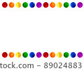 Illustration of a frame with a series of colorful rainbow-colored dots_Background material 89024883