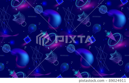 Electro futuristic pattern. Retro background neon line. Vector cyber laser style pattern neon futuristic light music Electro futuristic pattern. Retro background neon line. Vector cyber laser style pattern neon futuristic light music 89024911