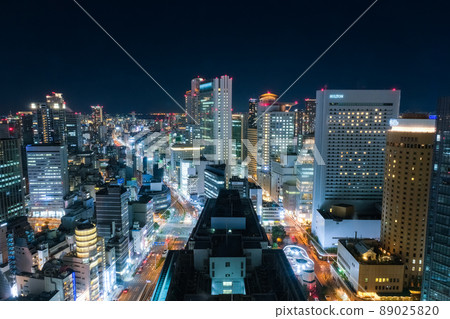 Umeda skyscrapers at night in Osaka City From Osaka Station 3 Building 89025820