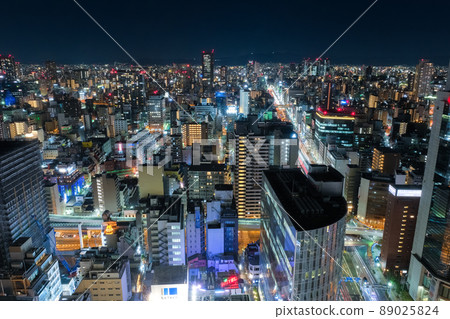 Umeda skyscrapers at night in Osaka City From Osaka Station 3 Building Umeda skyscrapers at night in Osaka City From Osaka Station 3 Building 89025824