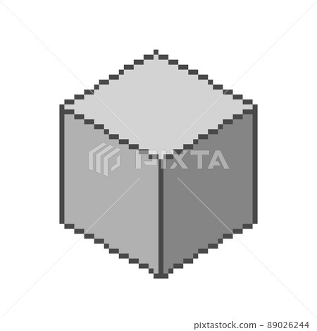 一個簡單的黑白立方體的像素圖 一個簡單的黑白立方體的像素圖 89026244