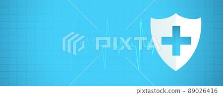 medical shield protection with cardiograph heartbeat lines medical shield protection with cardiograph heartbeat lines 89026416