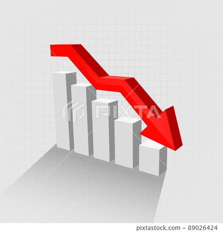 stock market decline downfall red falling arrow 89026424