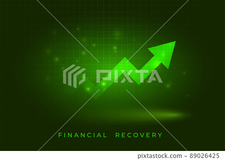 finance stock market upward green arrow growth background 89026425
