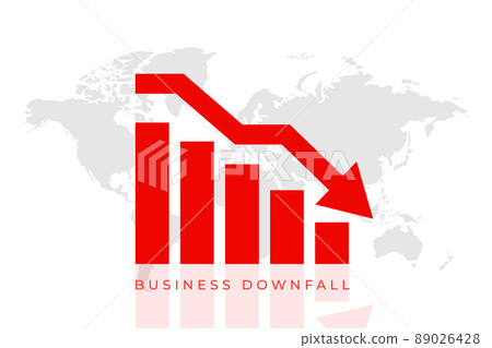business share market downfall red arrow background business share market downfall red arrow background 89026428