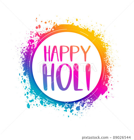 colorful splash happy holi background greeting card design 89026544
