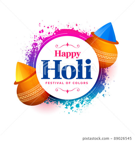 happy holi celebration wishes greeting card design 89026545