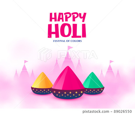 colorful holi gulal background with temples 89026550