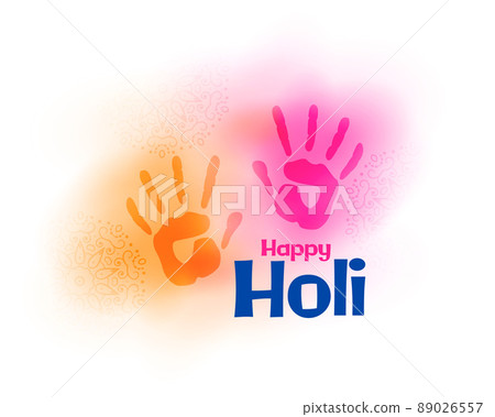 watercolor hands splash for holi festival 89026557