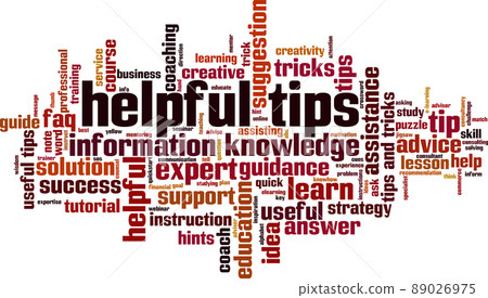 Helpful tips word cloud 89026975