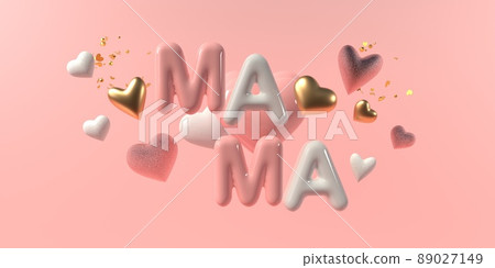 Mothers day theme with pink hearts Mothers day theme with pink hearts 89027149