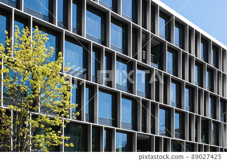modern office building facade, corporate real estate exterior - 89027425