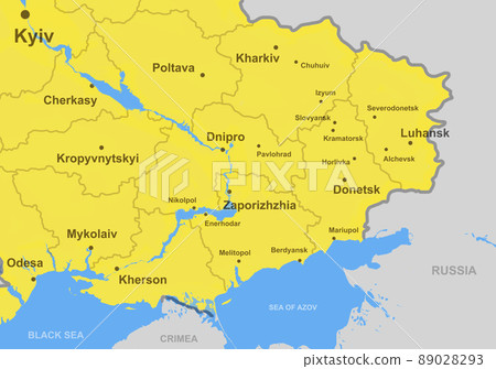 Map of Southeast of Ukraine with Donbas region 89028293