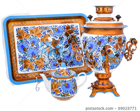 Tea Set of Old Russian folk utensils. 89028771