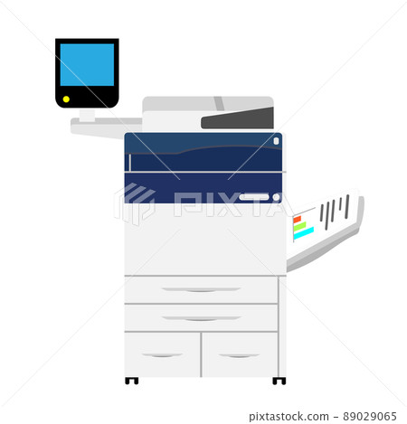 [Business] Illustration of a multifunction device. Office equipment that combines copy, print, scan, and fax functions. 89029065