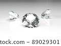 Diamonds on the white background 3D rendering 89029301
