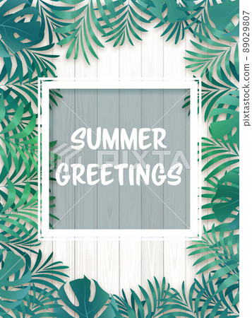 Palm leaf resort tropical background material 89029807