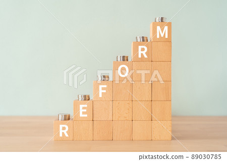 Image of remodeling | Building blocks and coins with "REFORM" written on them Image of remodeling | Building blocks and coins with "REFORM" written on them 89030785