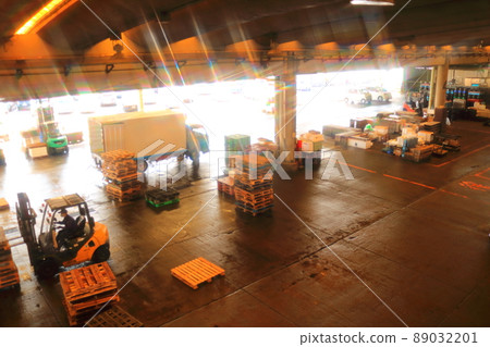 小田原漁港陽光普照的市場 89032201