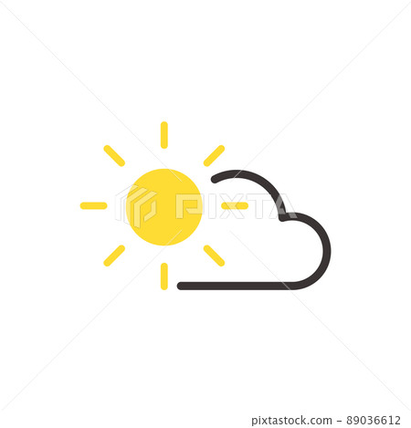 Sun and cloud weather icon vector illustration... - Stock Illustration ...