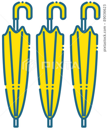 Umbrella rain umbrella parasol simple blue yellow folded umbrella set of 3 89036623