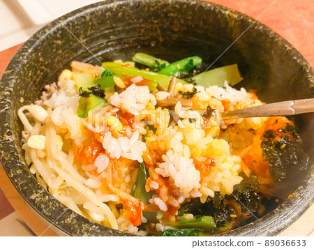 Korean traditional food, stone-grilled bibimbap Korean traditional food, stone-grilled bibimbap 89036633