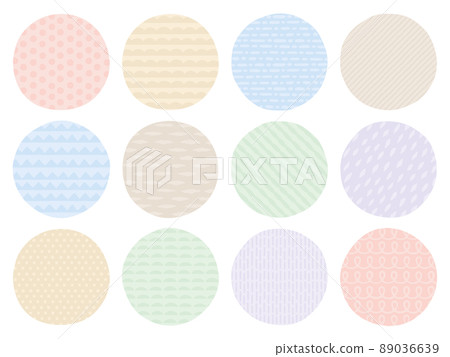 帶有自然手繪圖案的圓形框架 89036639