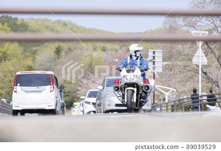 Police motorcycle to check safety at intersections Police motorcycle to check safety at intersections 89039529