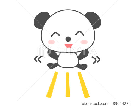 Illustration of a panda jumping happily Illustration of a panda jumping happily 89044271