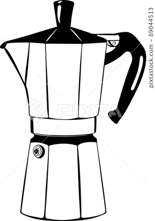 Italian retro geyser coffee maker outline icon 89044513